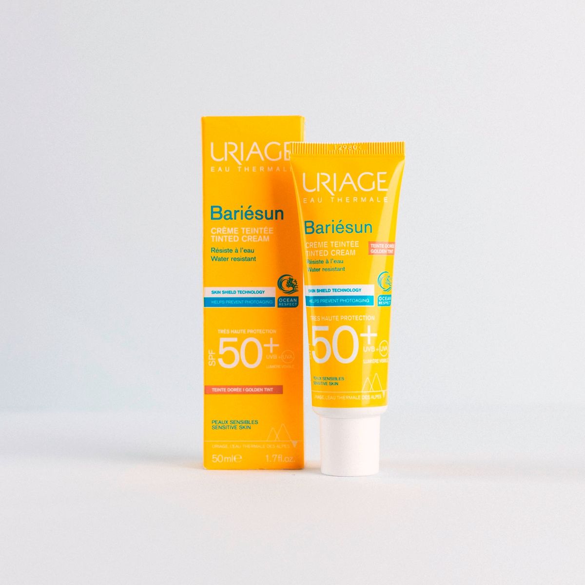 URIAGE - Protector Solar Facial Bariésun Crema con Color Dorado FPS 50+ 50 ml de Uriage