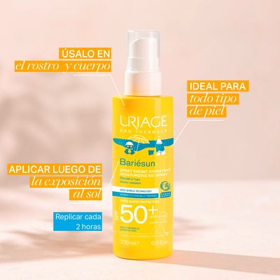 Imagen 2 del producto Protector Solar Bariésun Spray Hidratante Niños FPS 50+ 200 ml de