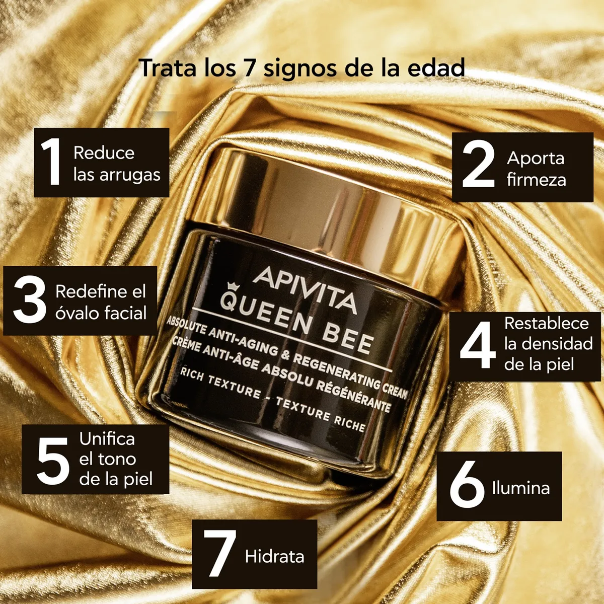 APIVITA - Crema Regeneradora Anti-edad Absoluta QUEEN BEE Textura Rica 50 ml Apivita