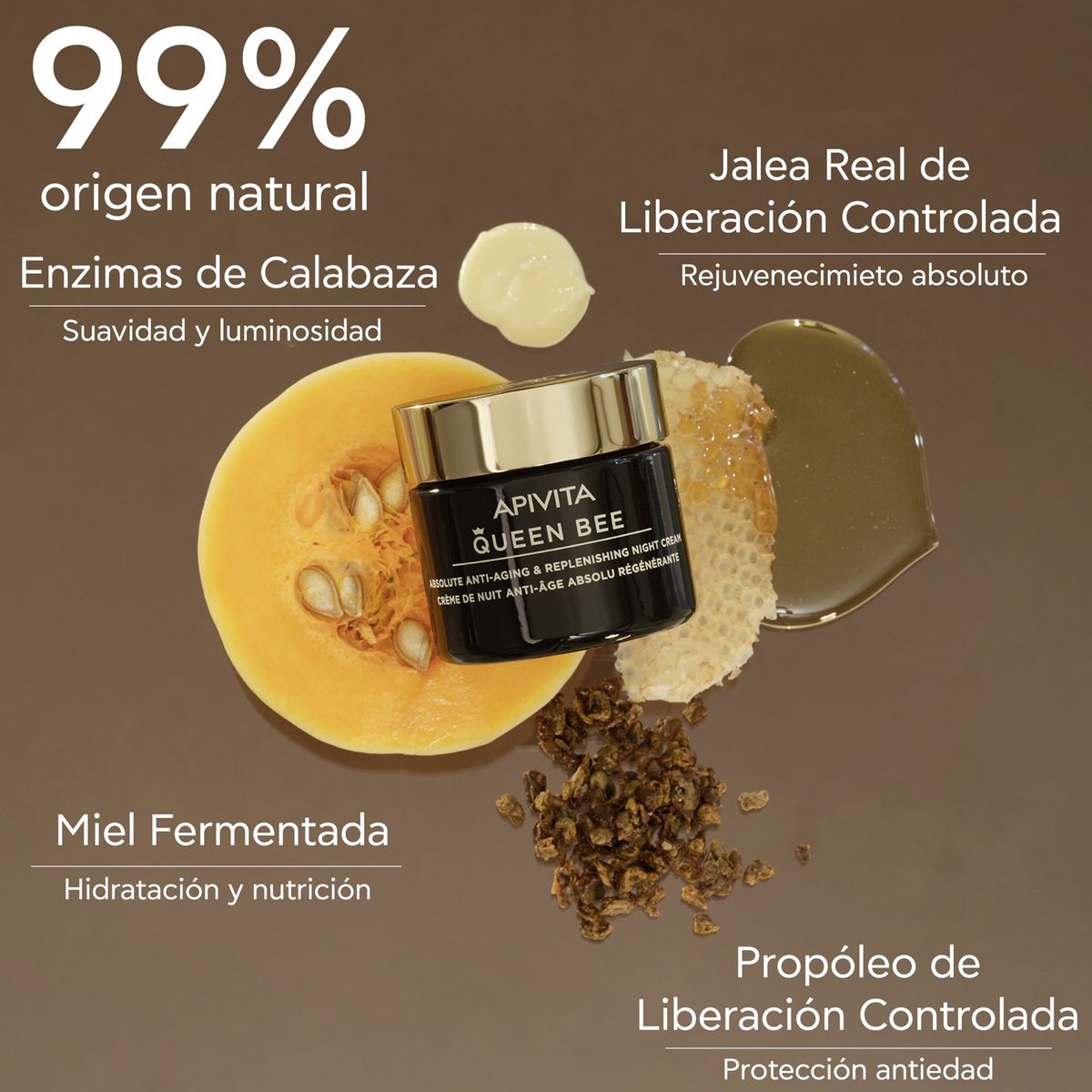 APIVITA - Crema de Noche Reconstituyente Anti-edad Absoluta QUEEN BEE 50 ml Apivita