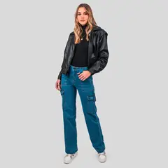 LOLITA POCKET - Jeans Recto Tiro Alto Mujer