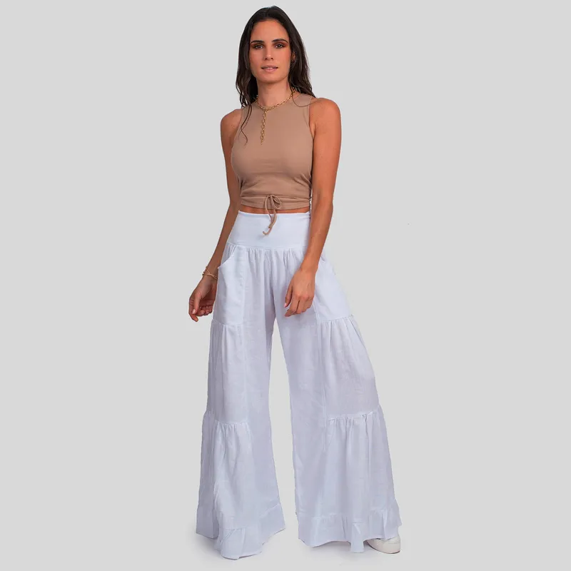 LOLITA POCKET - Lolita Pocket Pantalon Palazzo Tiro Alto Mujer
