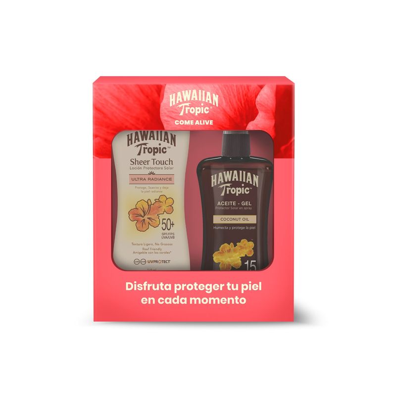 HAWAIIAN TROPIC - Pack Sheer Touch 50+ 240ML + Aceite 15 240ML  hawaiian tropic