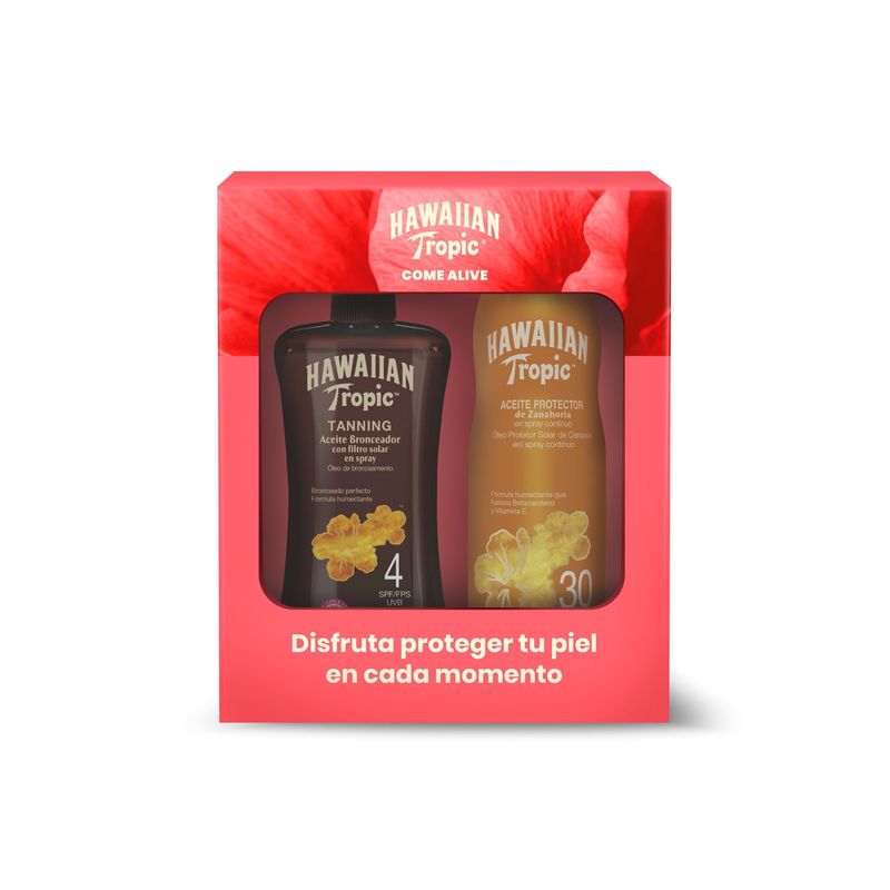 HAWAIIAN TROPIC - Pack Tanning Oil Spray 4 240ML + Carrot Oil CS 30 180Ml hawaiian tropic