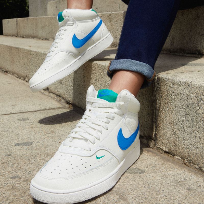 NIKE - Court Vision Mid Zapatilla Urbana Mujer Cuero Blanco Nike