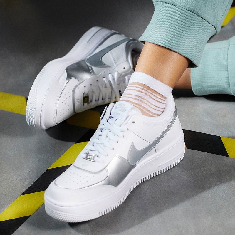 NIKE - Air Force 1 Shadow Zapatilla Urbana Mujer Cuero Blanco Nike