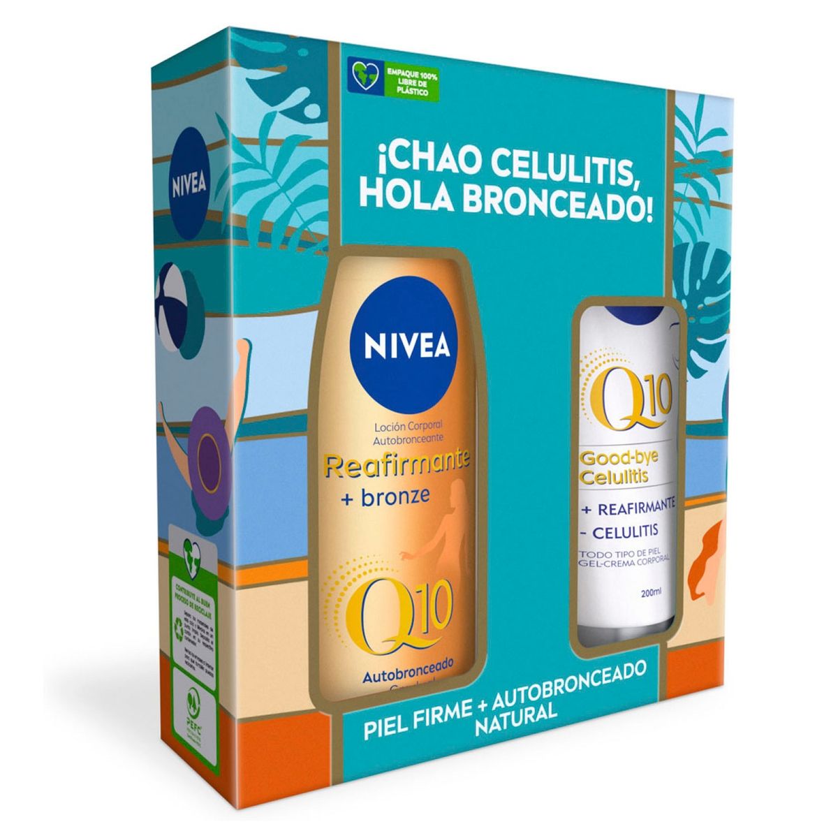 NIVEA - Pack NIVEA Q10 Gel Goodbye Celulitis 200ml + Crema Corporal Q10 Bronze Reafirmante 400ml
