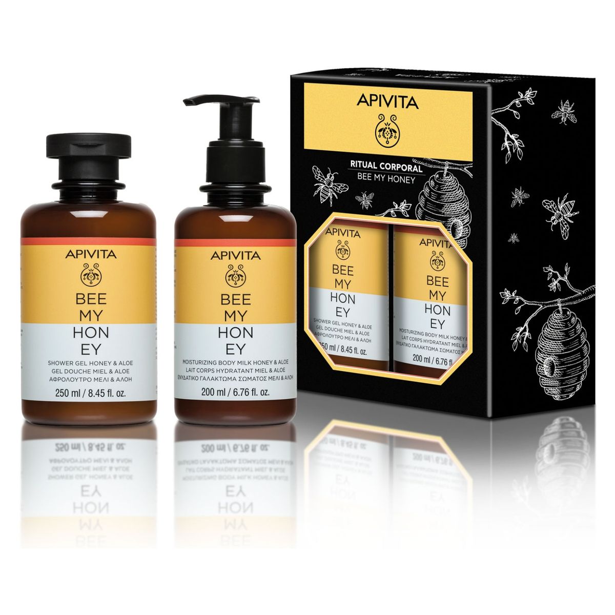 APIVITA - Set Ritual Corporal Bee My Honey Shower Gel 250ml y Loción Corporal 200ml APIVITA