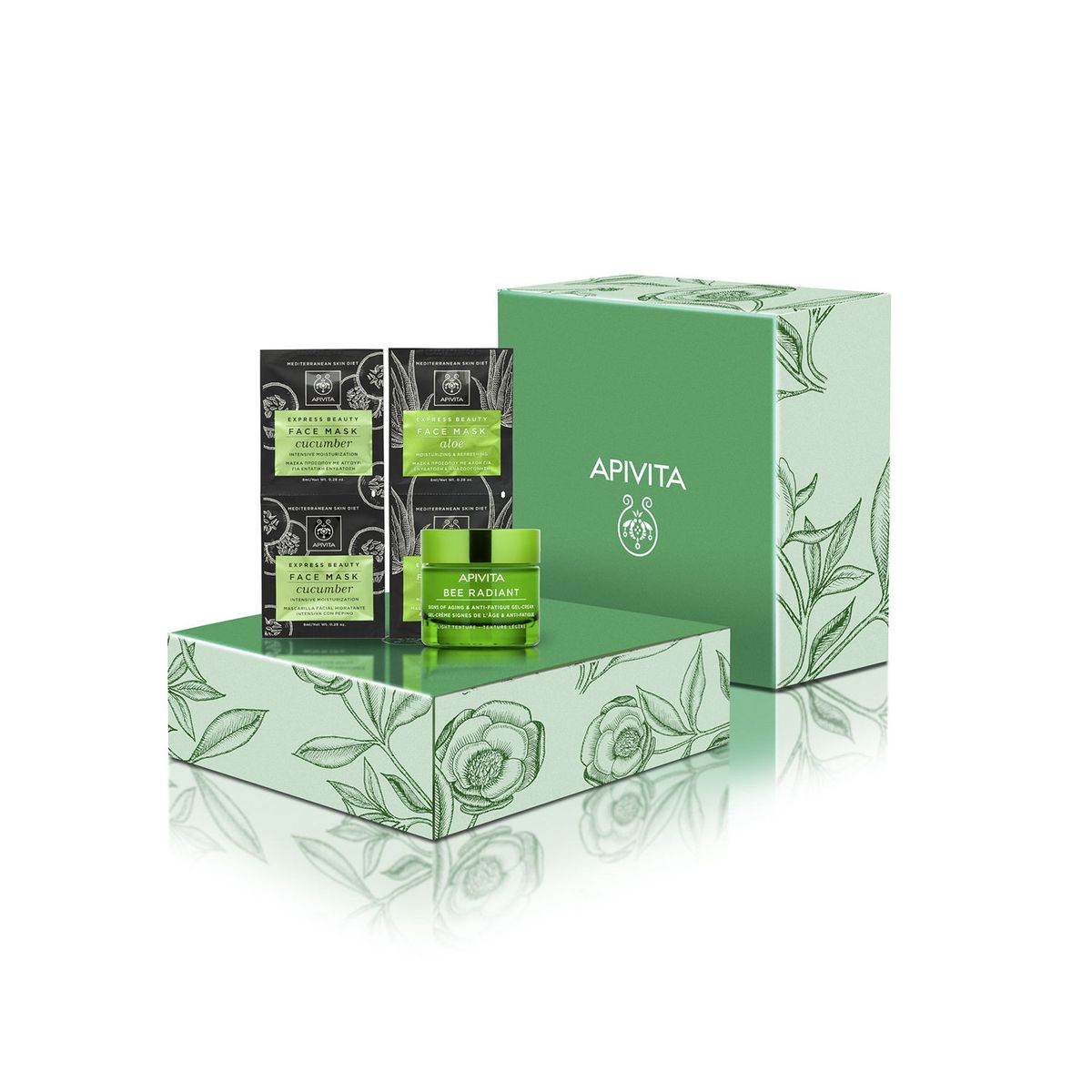 APIVITA - Set Luminosidad y Anti-fatiga Crema Bee Radiant Ligera 50ml + Mascarilla Pepino y Aloe APIVITA
