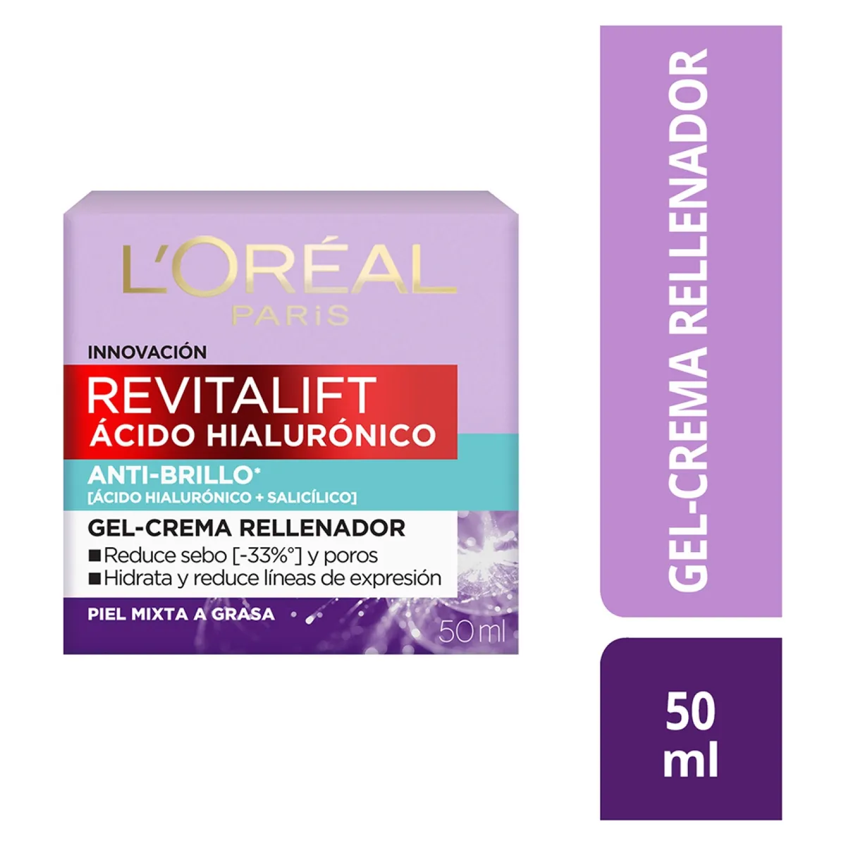 DERMO EXPERTISE - Crema Gel Oil Control Revitalift Ácido Hialurónico Dermo Expertise