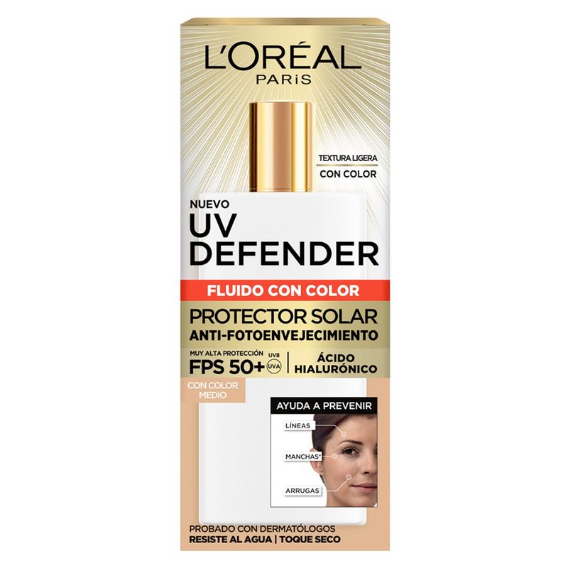 DERMO EXPERTISE - Crema Diaria UV Defender Fluido Anti Fotoenvejecimiento Tono Medio FPS 50 Dermo Expertise