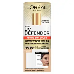 DERMO EXPERTISE - Crema Diaria UV Defender Fluido Anti Fotoenvejecimiento Tono Medio FPS 50