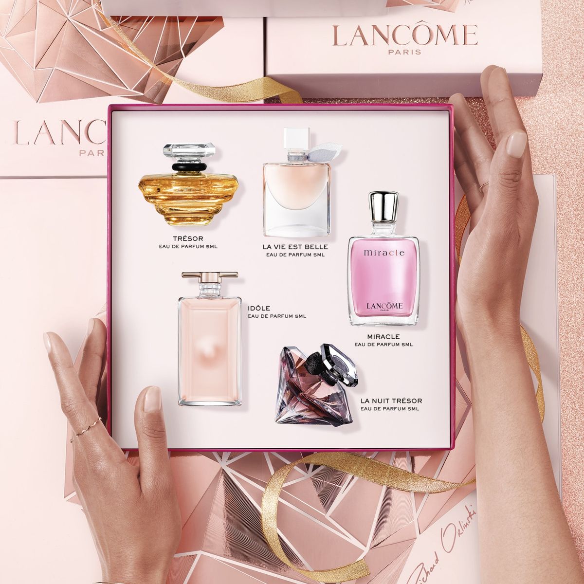 LANCOME - Set Perfume Mujer Miniaturas Lancome Trésor Edp 7,5Ml + La Nuit Tresor Edp 5Ml + La Vie Est Belle Edp 4Ml + Miracle Edp 5Ml + Idole Edp 5Ml Lancome
