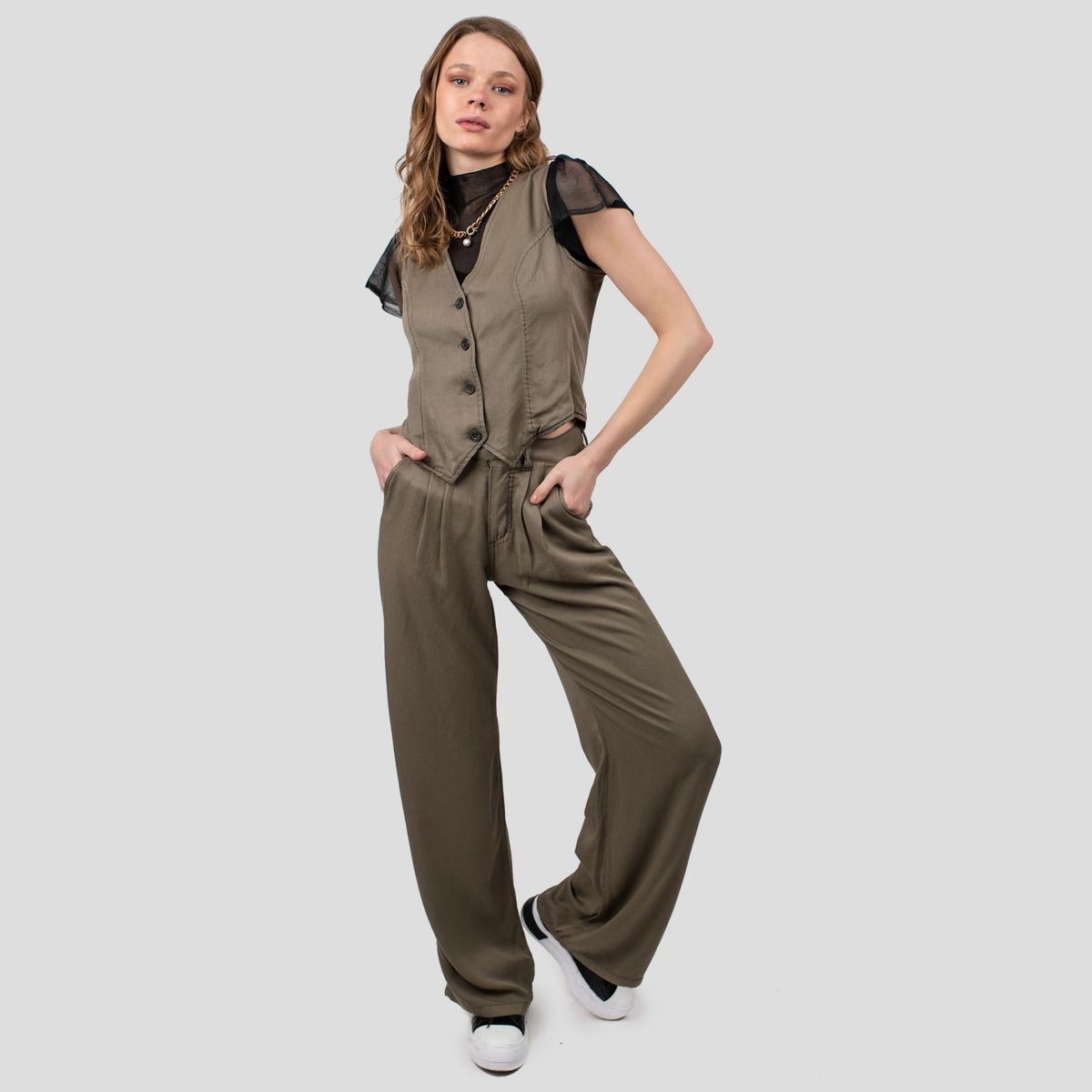 LOLITA POCKET - Lolita poc Pantalon mujer recto alto