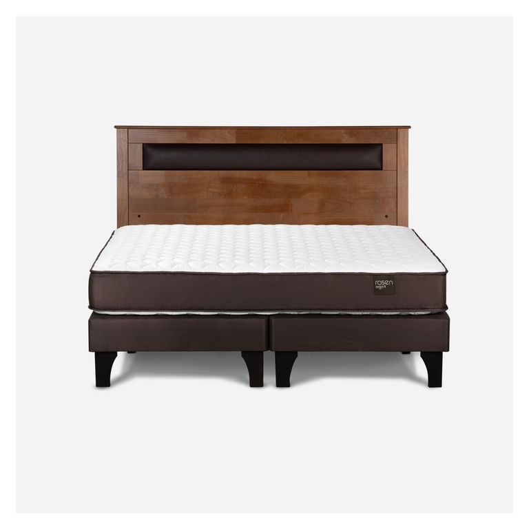 Cama Europea New Ergo T 2 Plazas x 2.00 mt Base Dividida + Respaldo