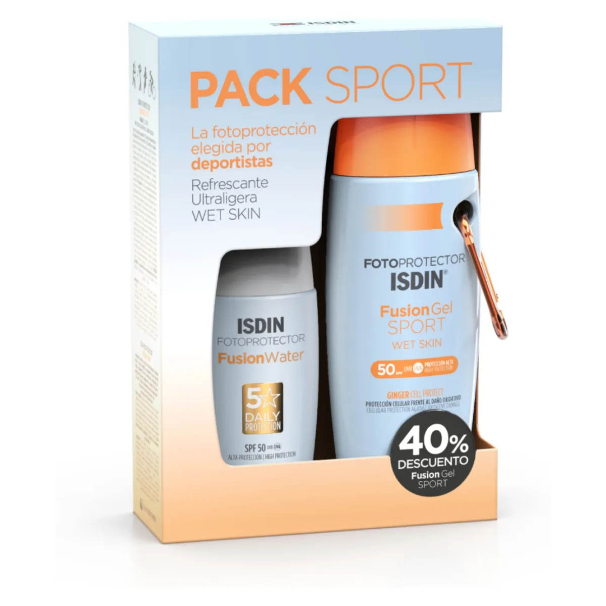 ISDIN - Set Sport Fotoprotección Facial Y Corporal Fusion Water Spf50 150 Ml Isdin