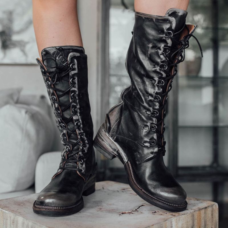 AS 98 - Bota Larga Mujer Cuero Negro As 98