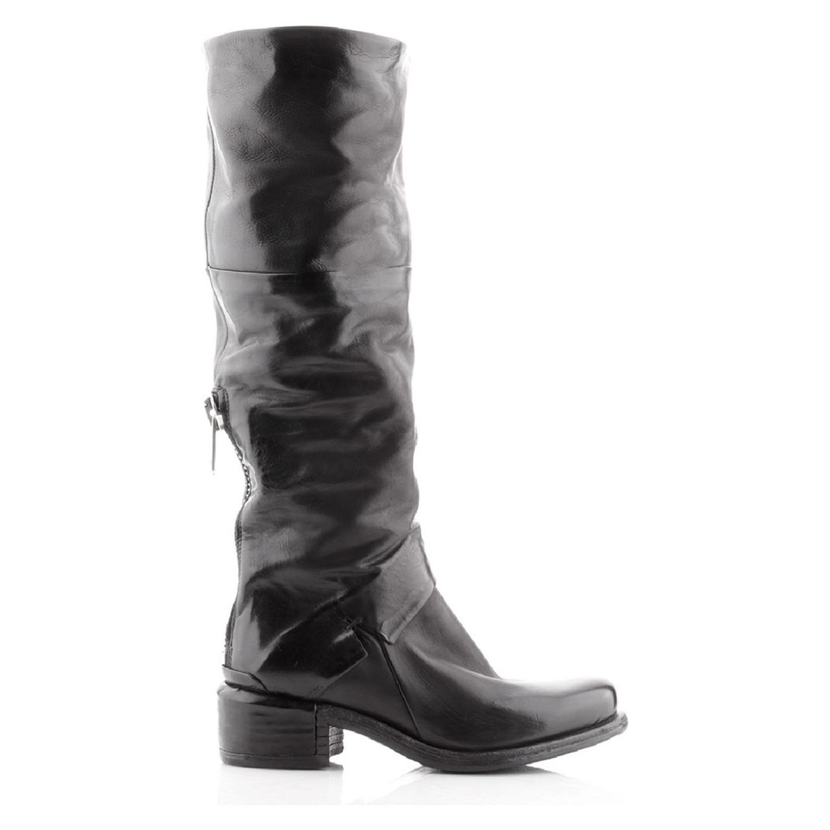 AS 98 - Bota Biker Larga Mujer Cuero Negro As 98