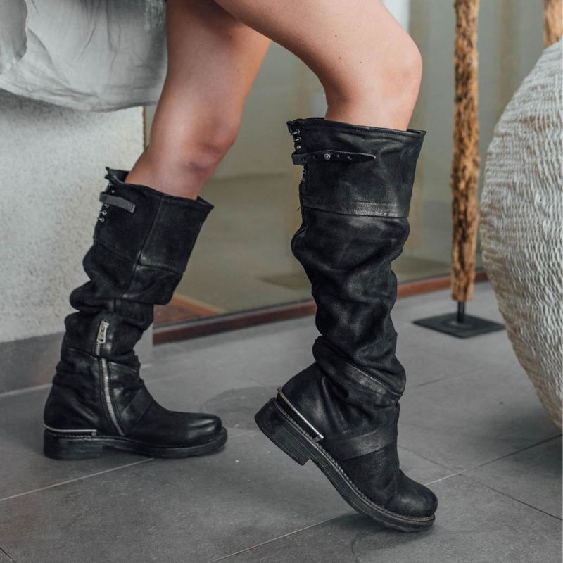 AS 98 - Bota Larga Mujer Cuero Negro As98
