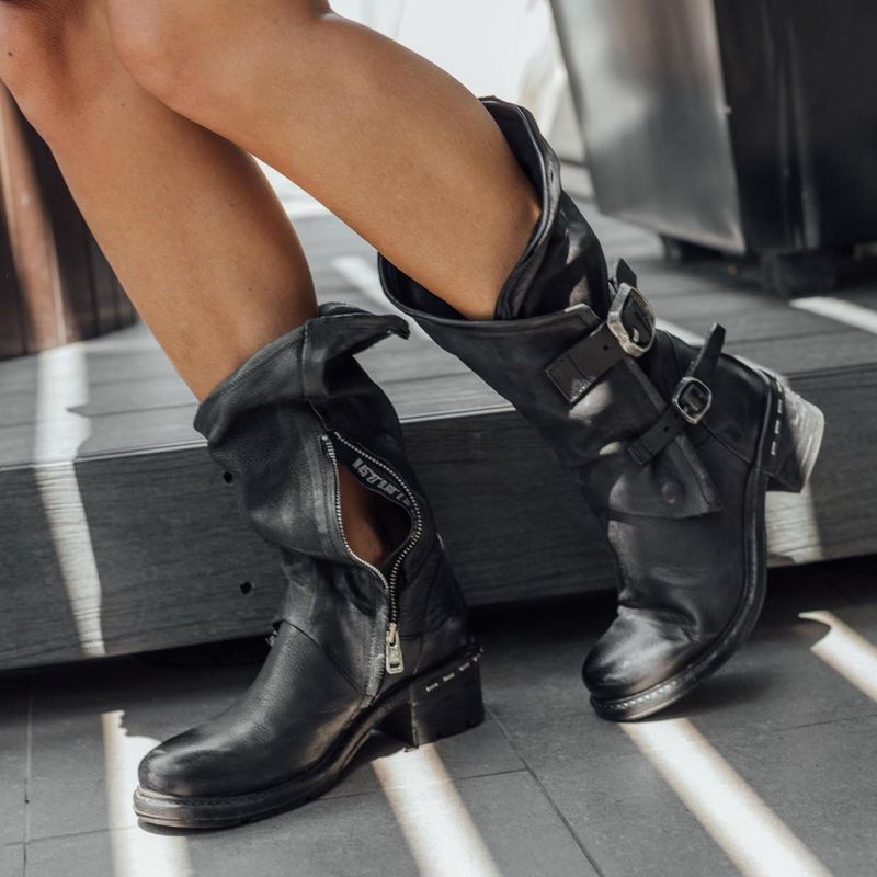 AS 98 - As98 Botin Mujer Cuero Negro