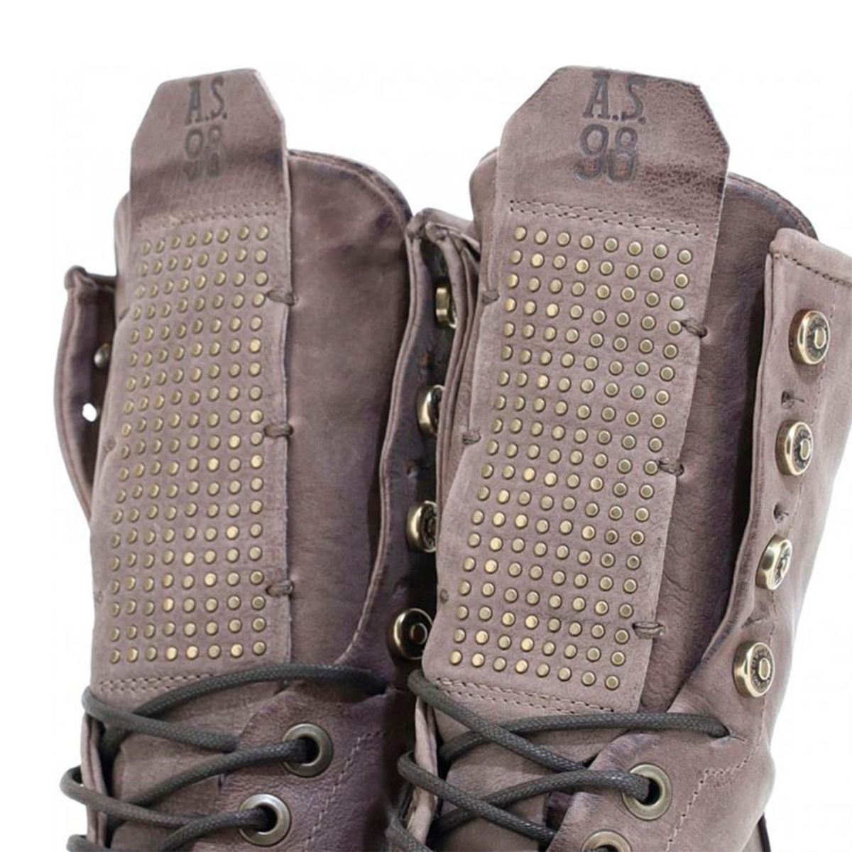 AS 98 - Botín Biker Mujer Cuero Café As 98