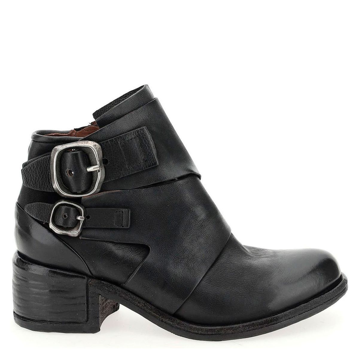 AS 98 - Botín Biker Mujer Cuero Negro As 98