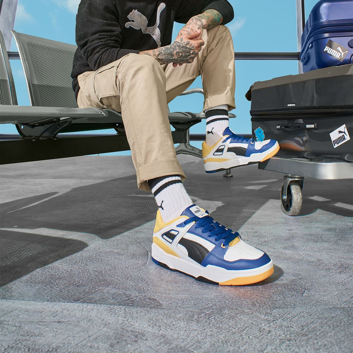 PUMA - Slipstream Zapatilla Urbana Hombre Cuero Azul Puma