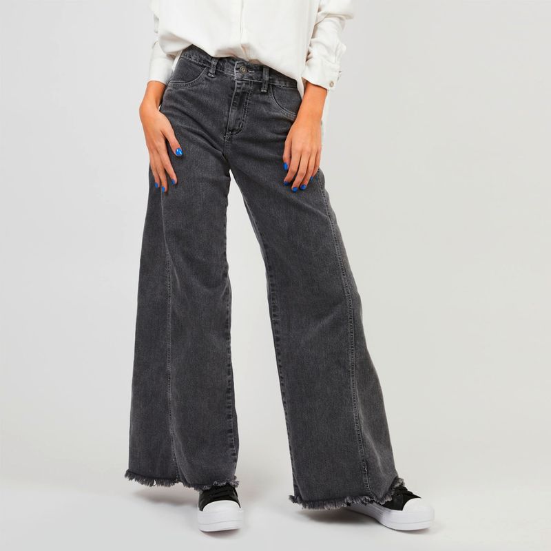 LOLITA POCKET - Lolita Pocket Jeans Palazzo Tiro Alto Algodón Mujer