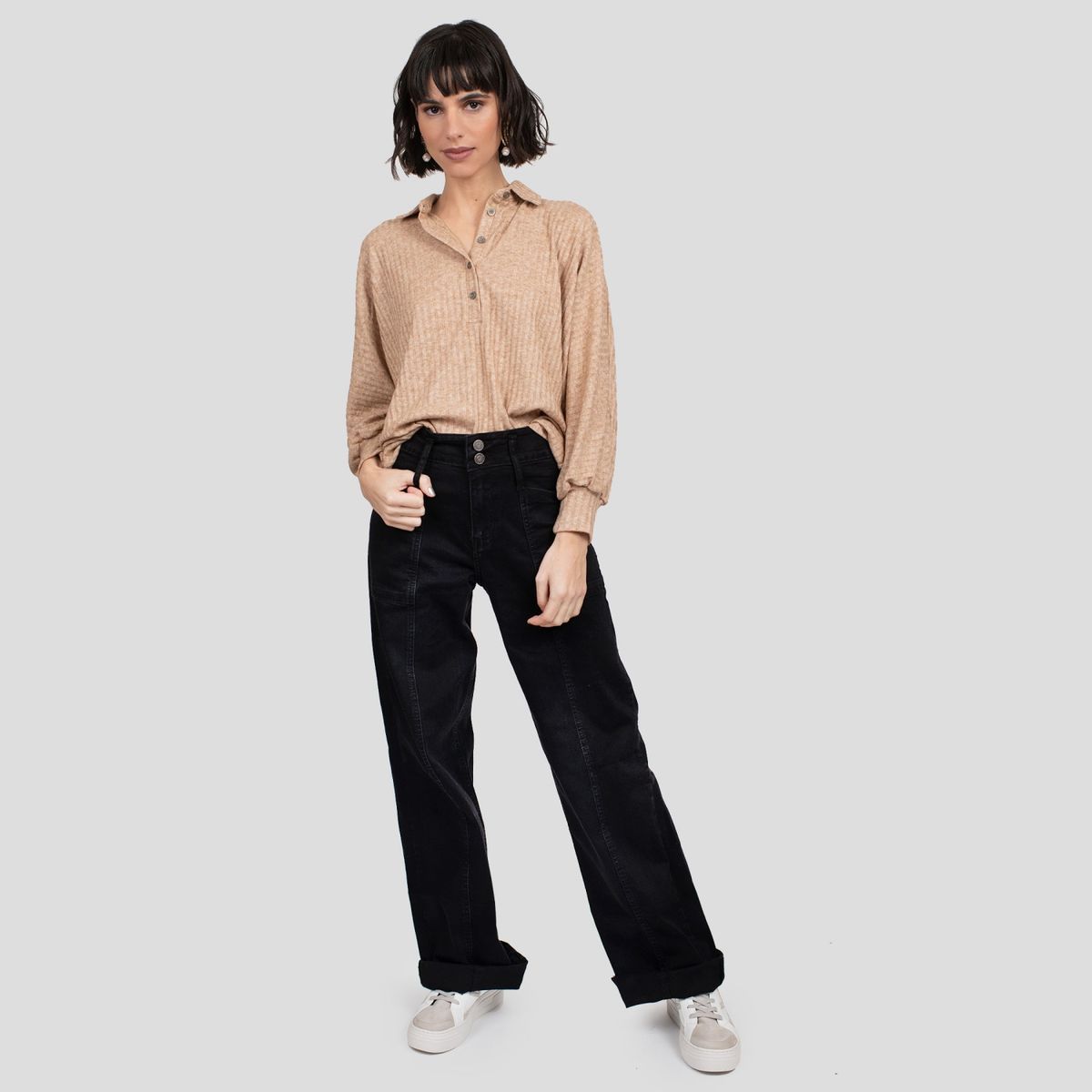 LOLITA POCKET - Jeans Recto Tiro Alto Mujer Lolita Pocket