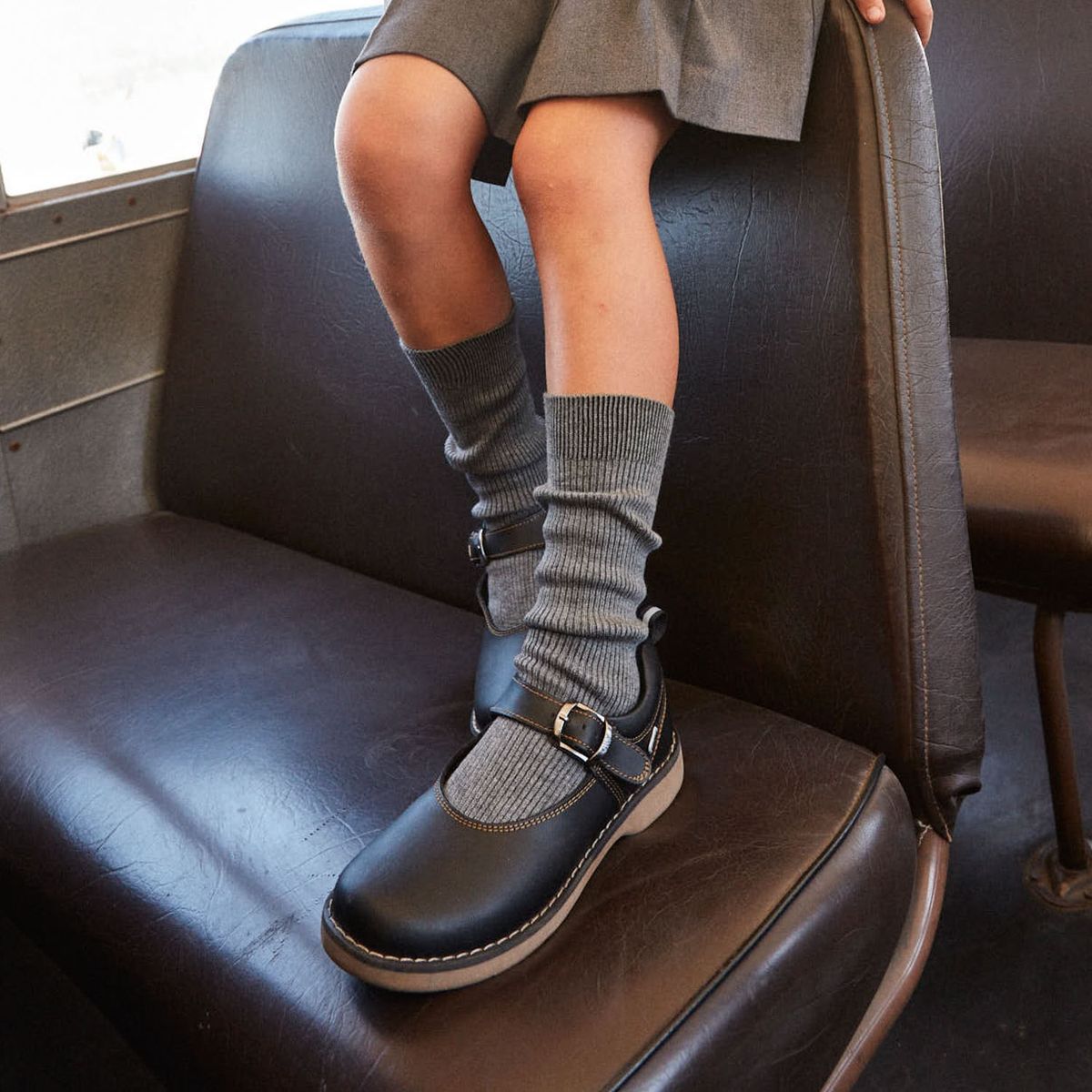 COLLOKY - Calzado Escolar Niña Cuero Negro Colloky (26 a 29)