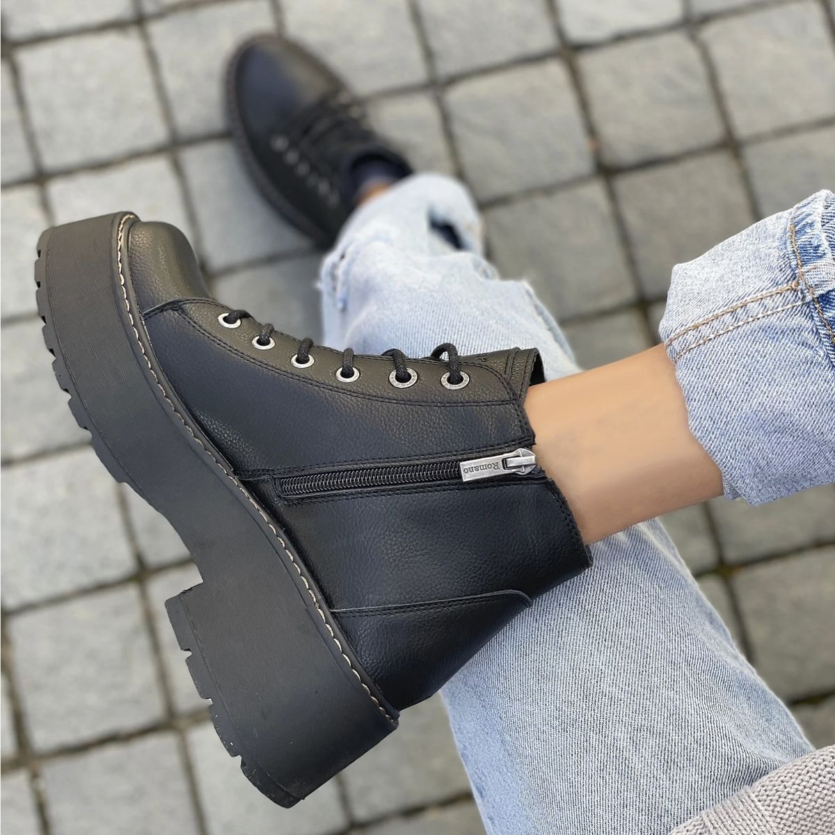 ROMANO - Romano Botin mujer cuero negro