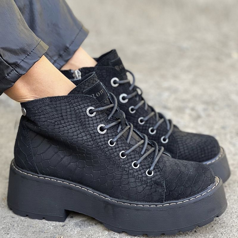 ROMANO - Romano Botin mujer cuero negro