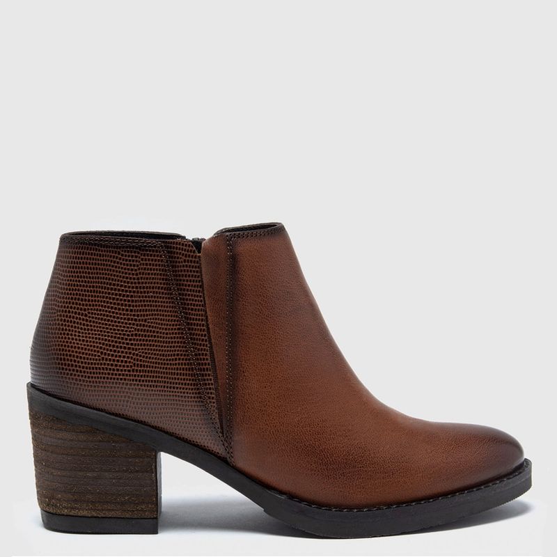GACEL - Gacel Botin mujer cuero cafe