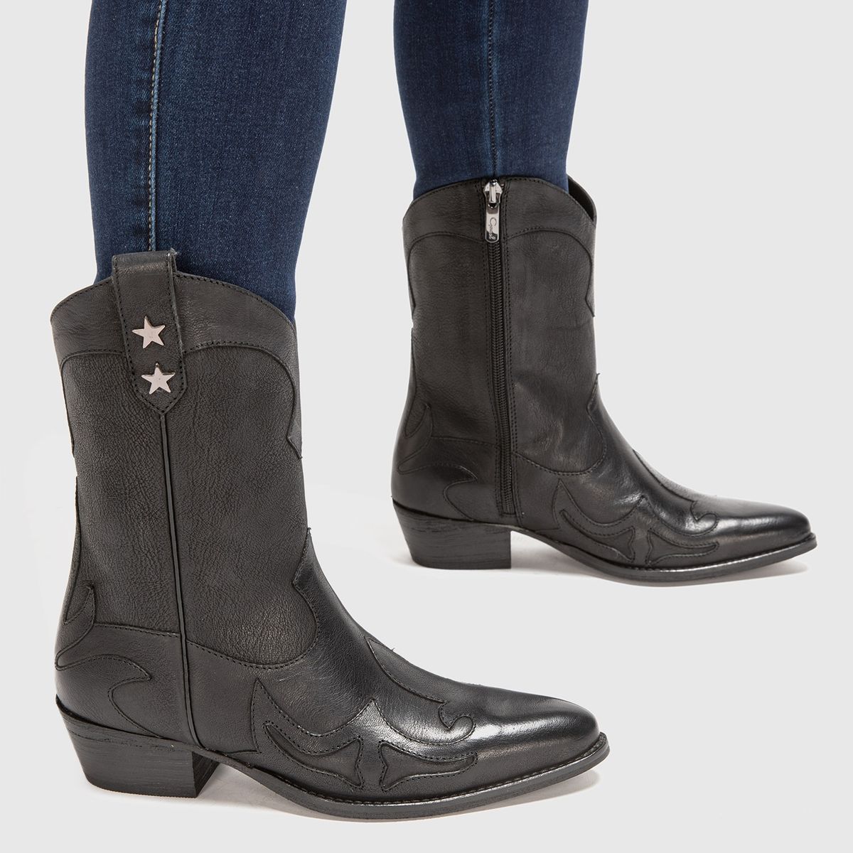 GACEL - Botín Mujer Cuero Negro Gacel