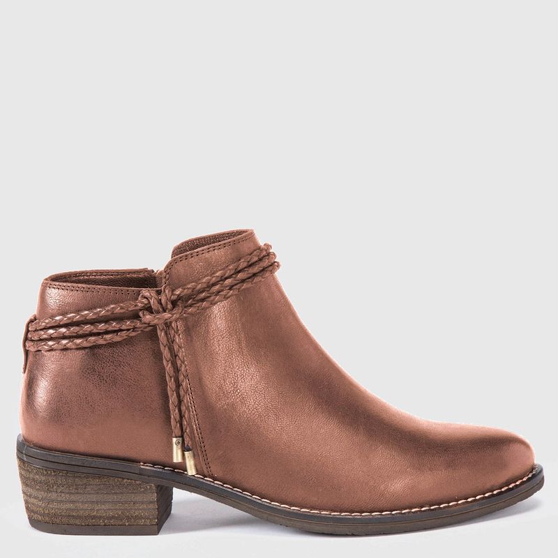 GACEL - Botin Mujer Cuero Café Gacel
