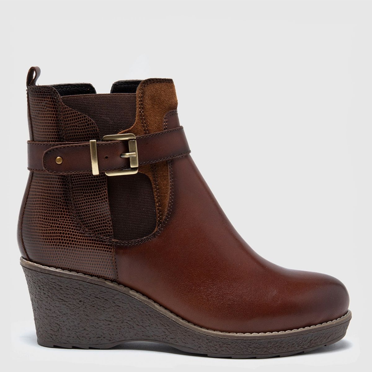 GACEL - Botín Mujer Cuero Café Gacel