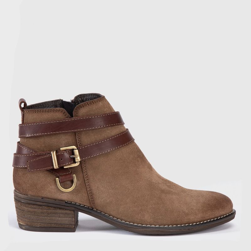 GACEL - Botin Mujer Cuero Beige/Khaki Gacel