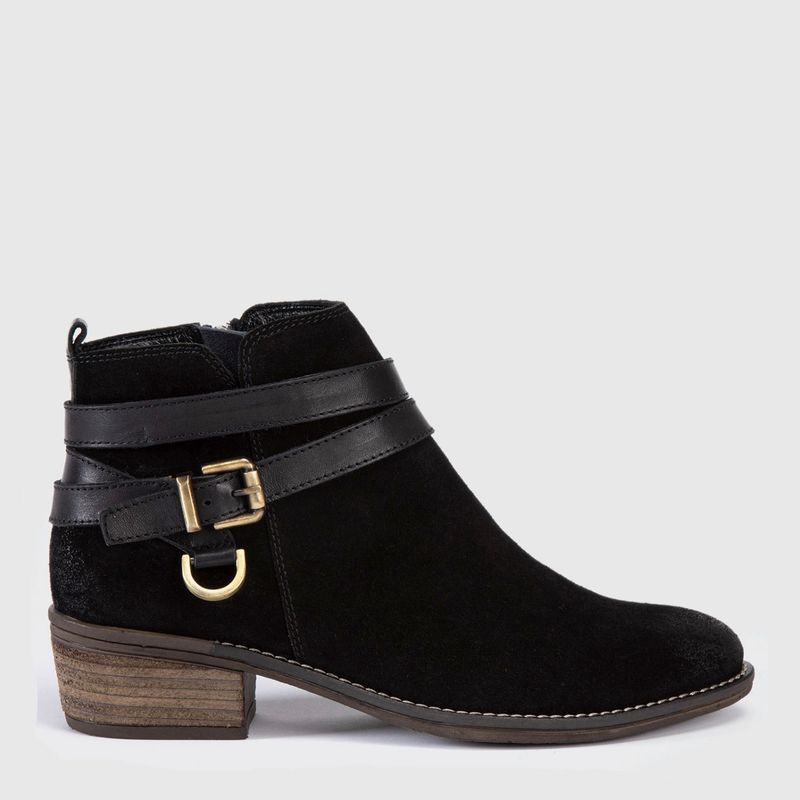 GACEL - Botín Mujer Cuero Negro Gacel