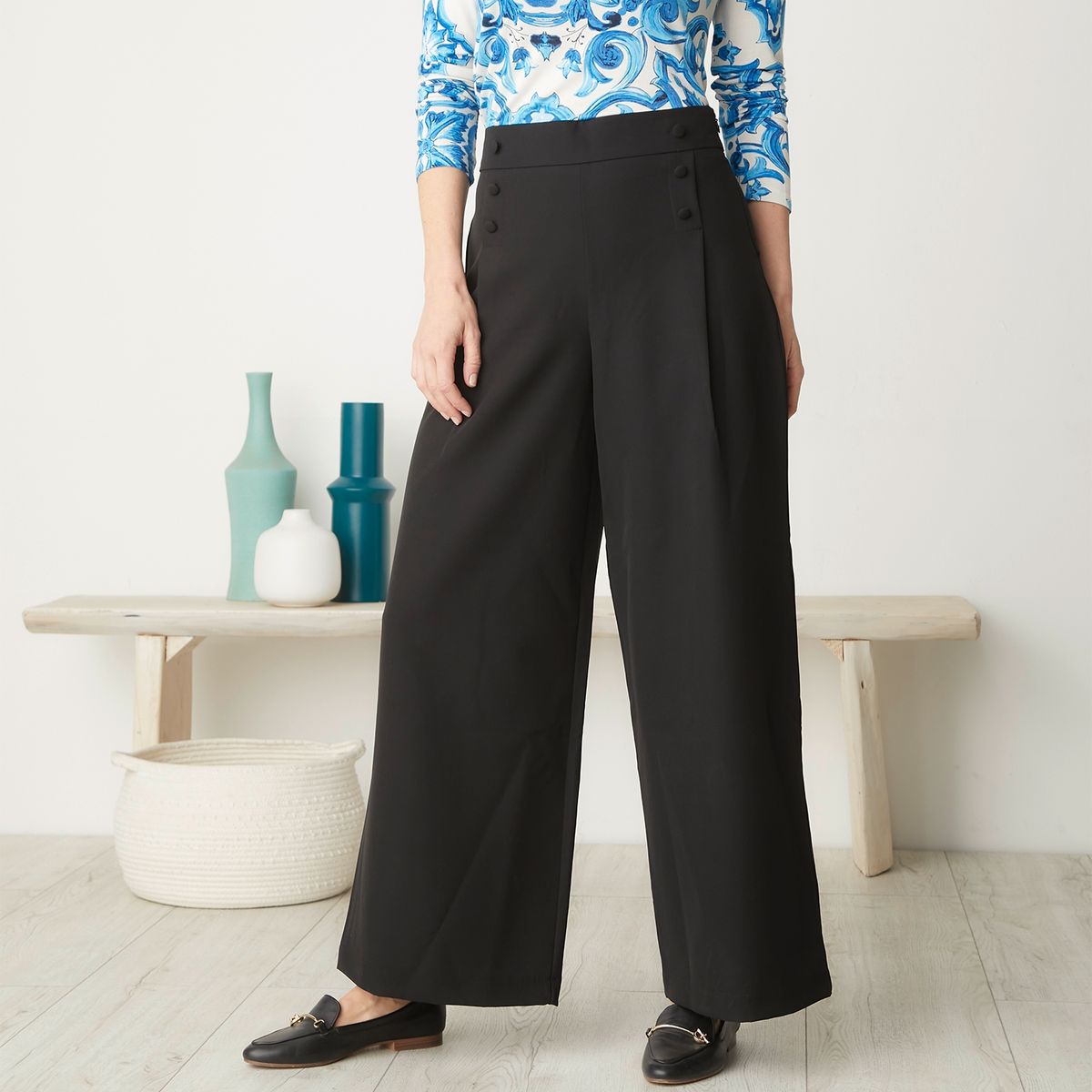 S COCCI - Stefano Cocci Pantalon Palazzo Tiro Alto Mujer