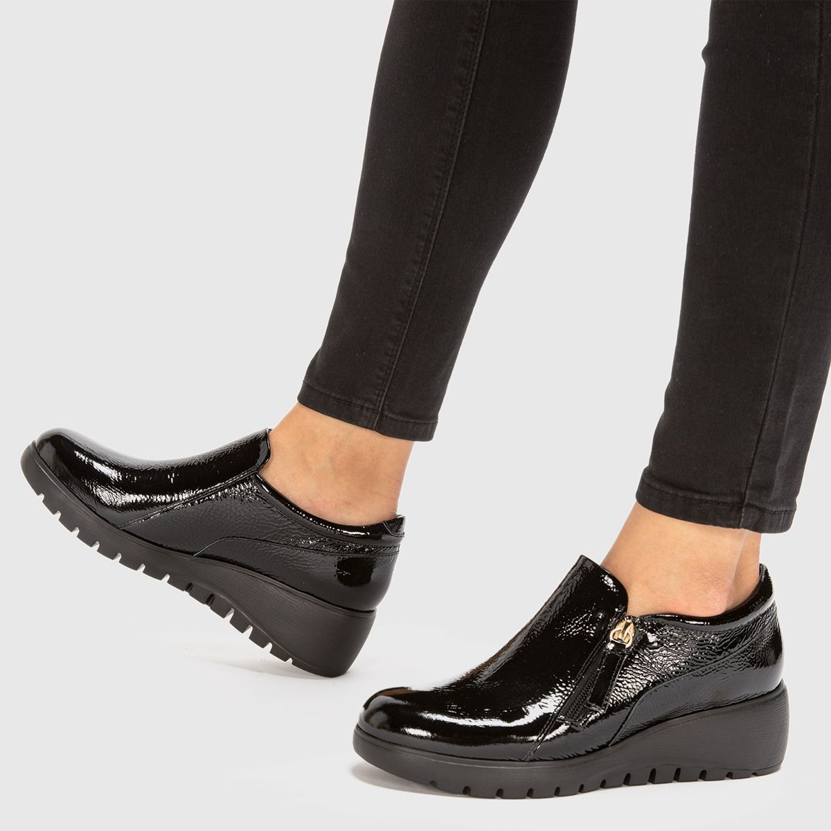 GACEL - Zapato Casual Mujer Cuero Negro Gacel
