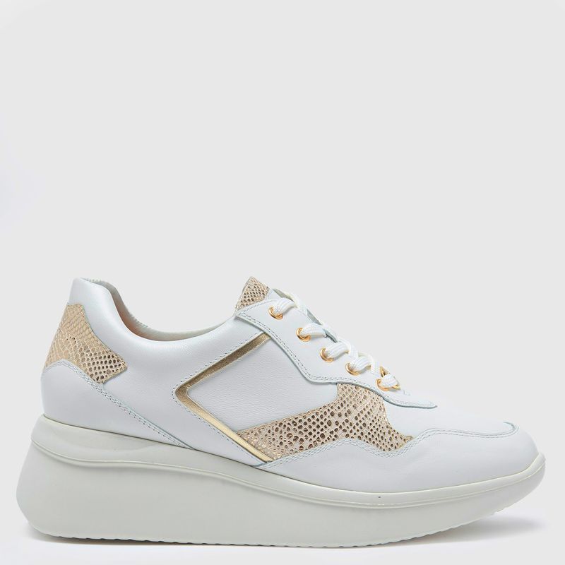 GACEL - Gacel Zapatilla urbana mujer cuero blanco