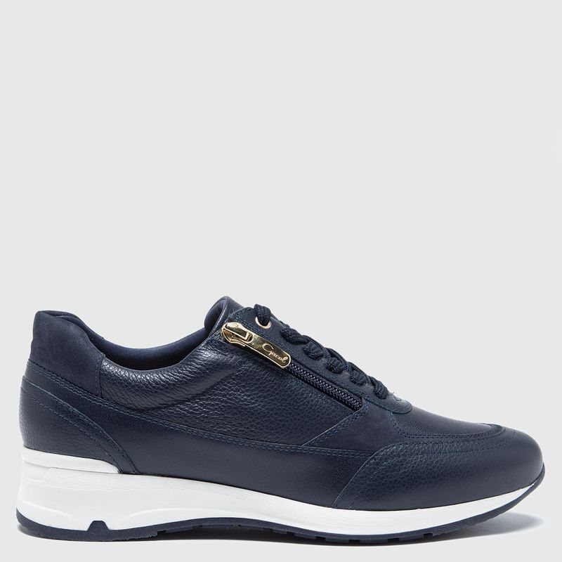 GACEL - Zapatilla Urbana Mujer Cuero Azul Gacel