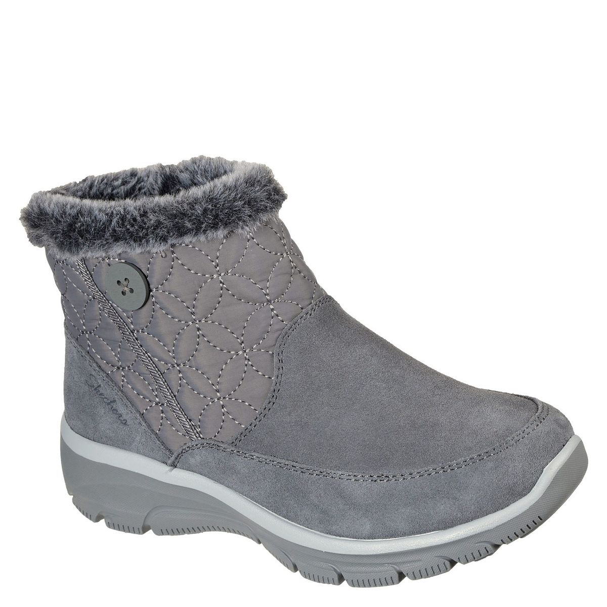 SKECHERS - Skechers Botin mujer cuero gris