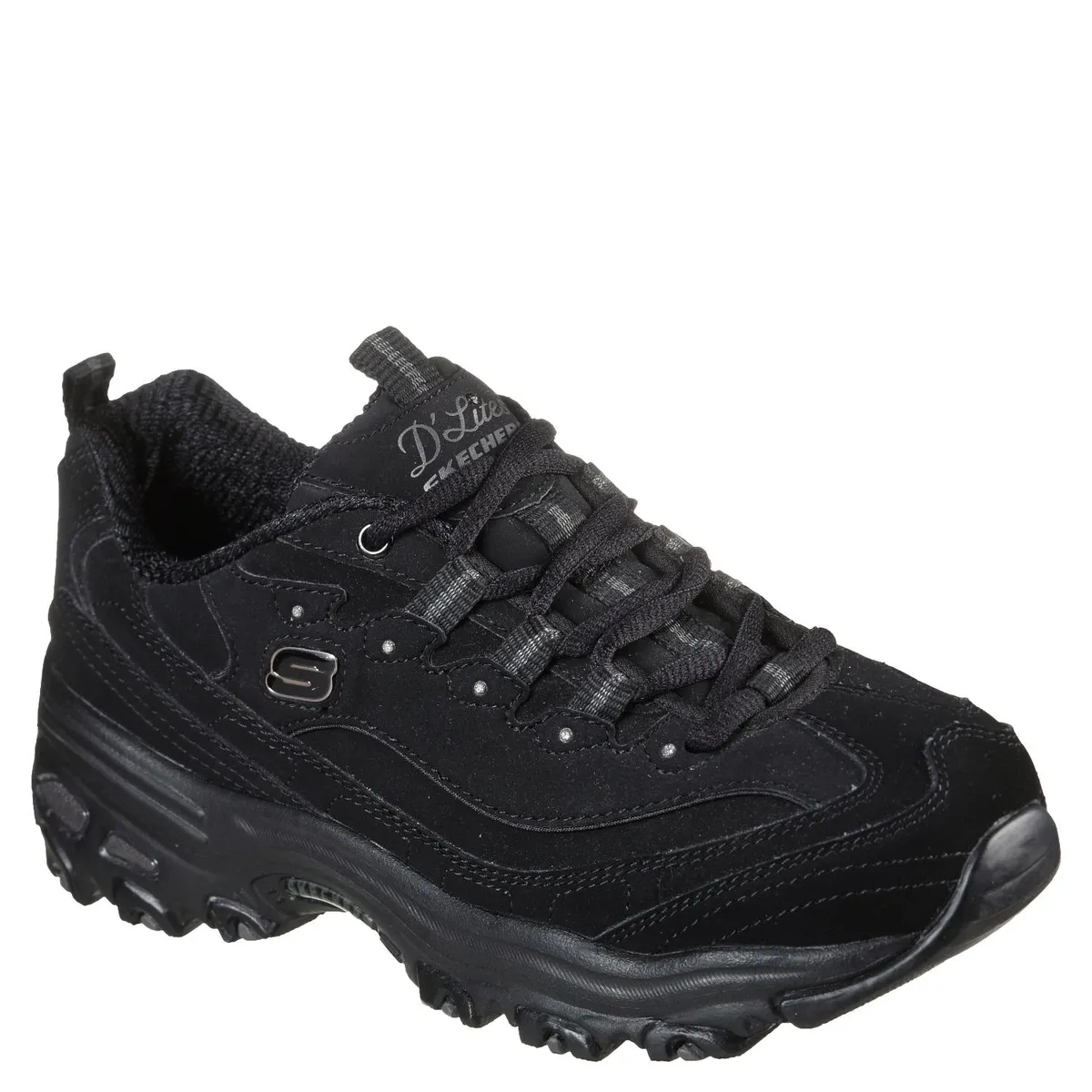 SKECHERS - D'Lites Zapatilla Urbana Mujer Cuero Negro Skechers