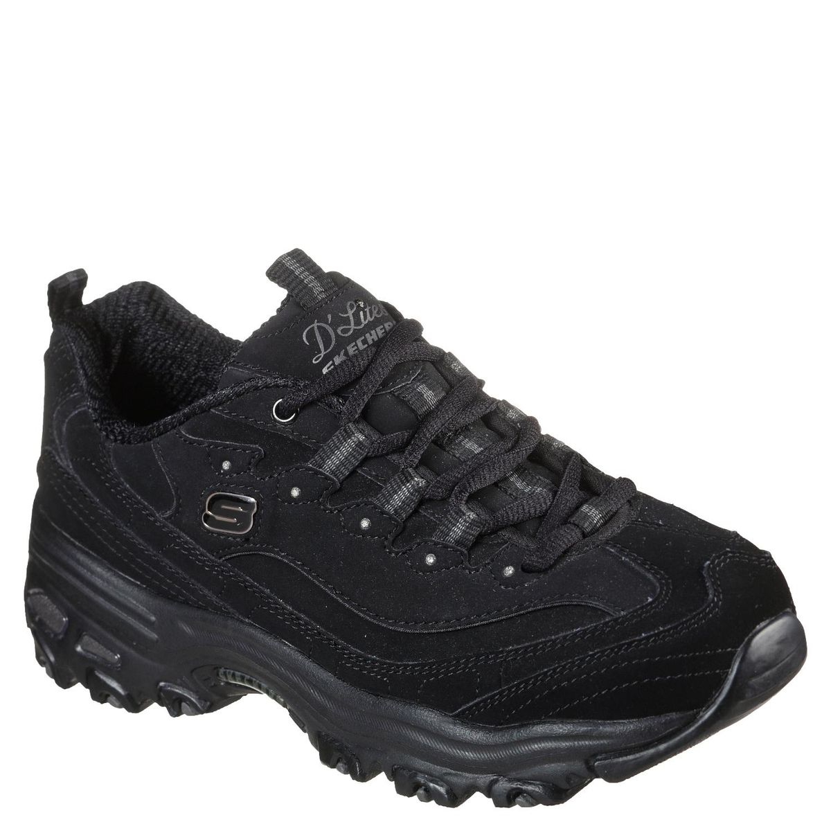 SKECHERS - D'Lites Zapatilla Urbana Mujer Cuero Negro Skechers