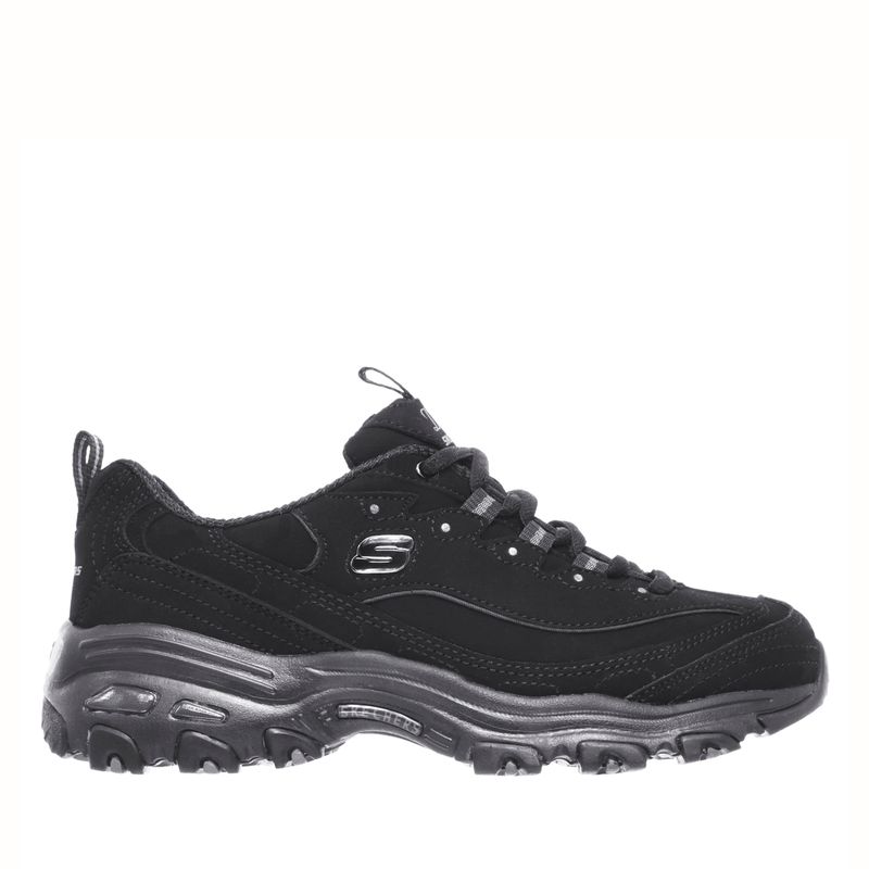 SKECHERS - D'Lites Zapatilla Urbana Mujer Cuero Negro Skechers