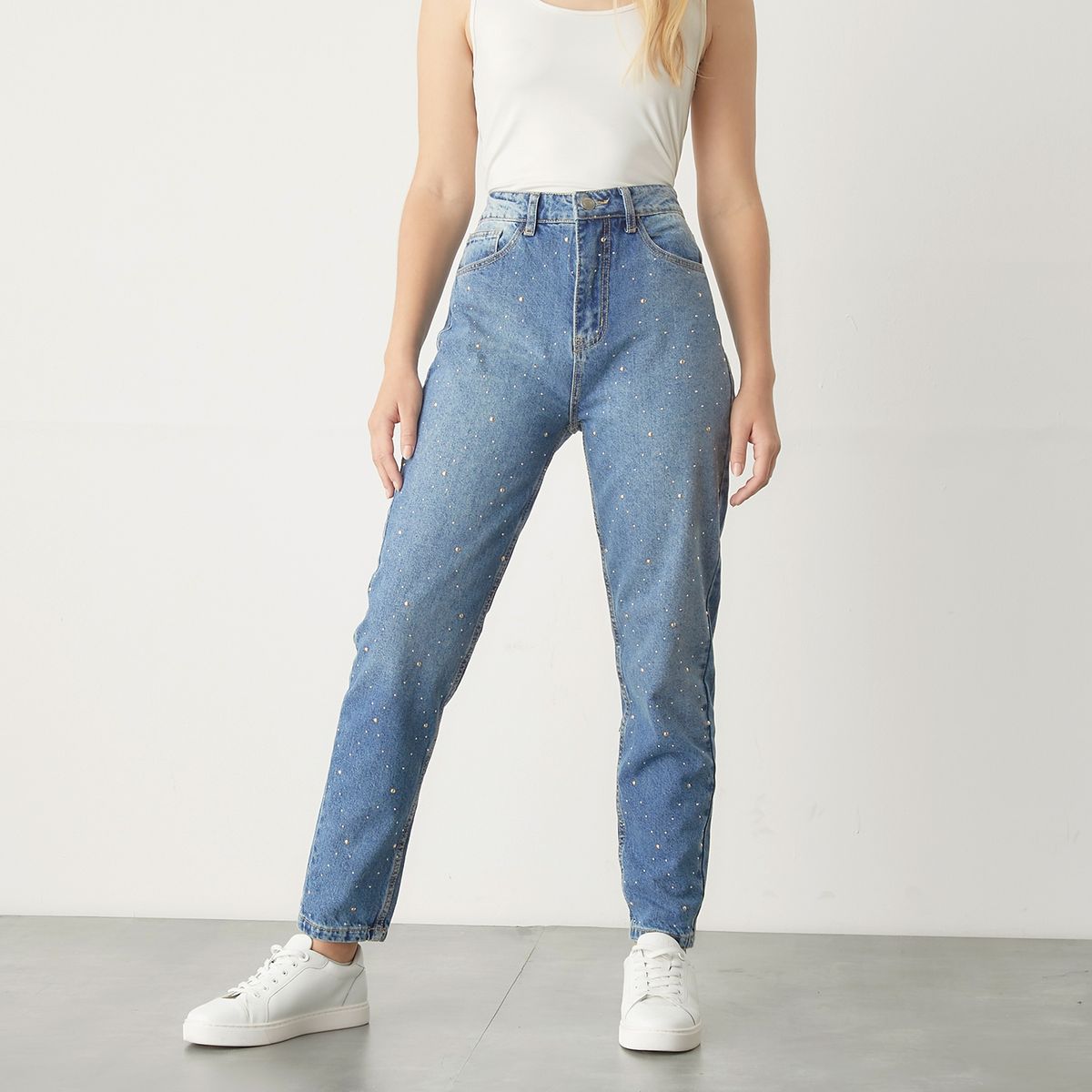 BASEMENT - Basement Jeans Mom Tiro Medio Mujer