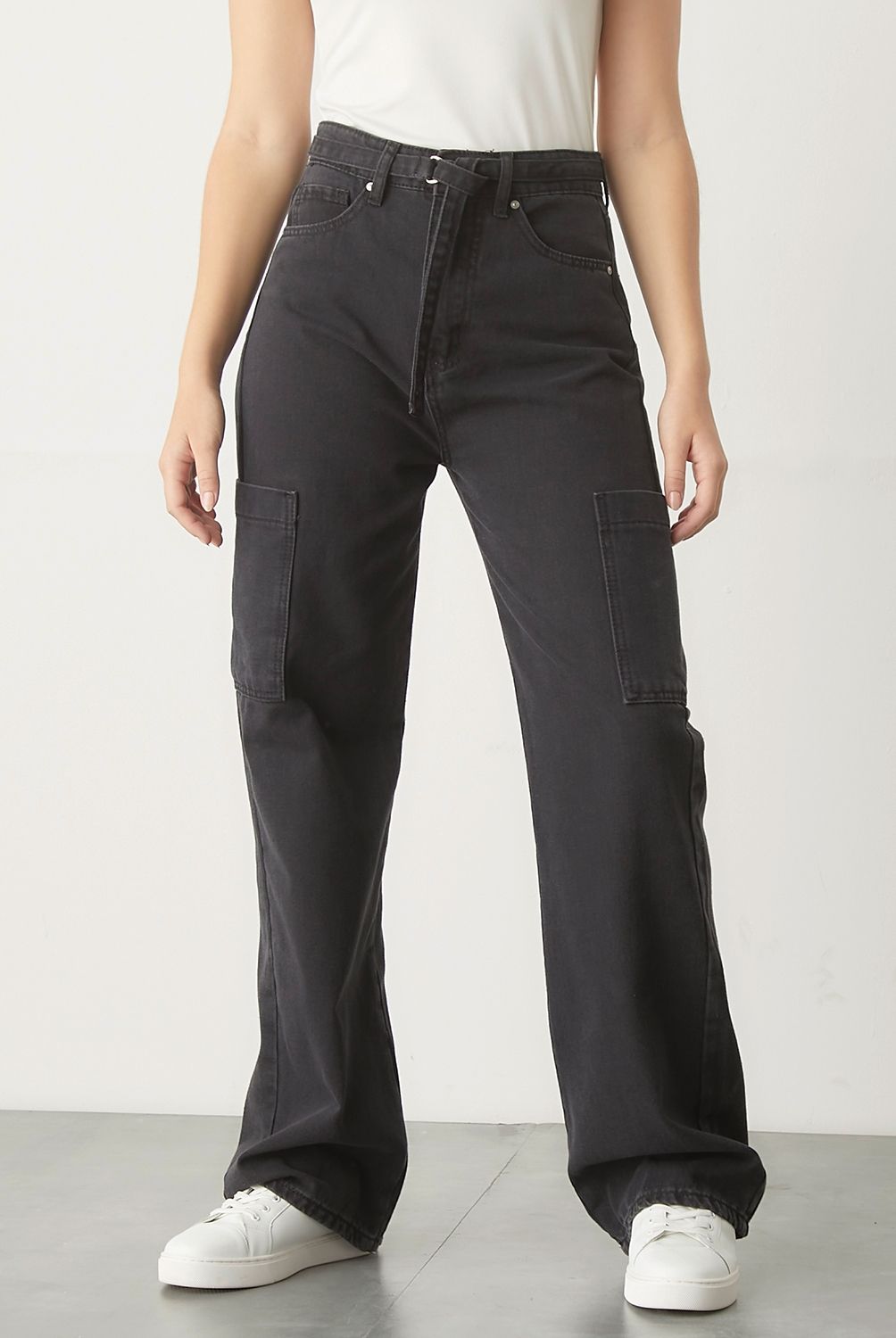 BASEMENT - Basement Jeans Wide Leg Tiro Alto Mujer