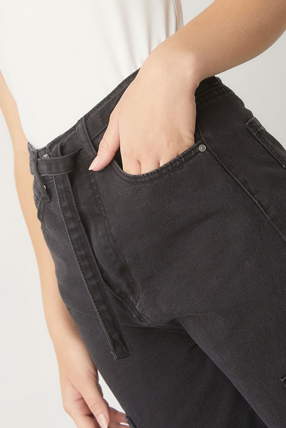 BASEMENT - Basement Jeans Wide Leg Tiro Alto Mujer
