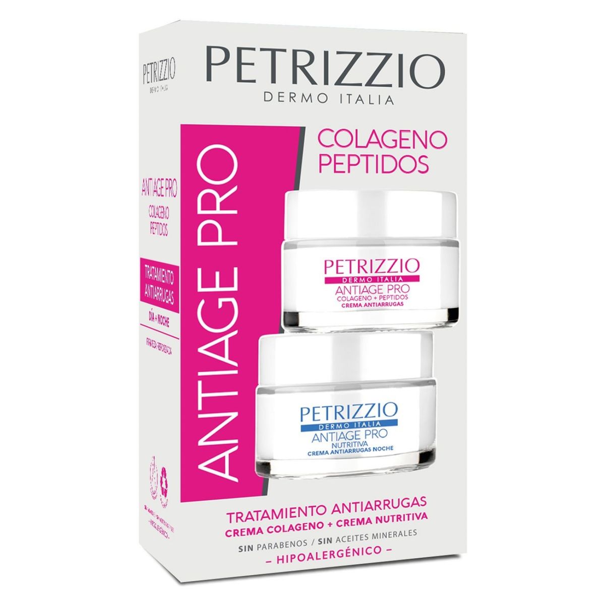 PETRIZZIO - Set Crema Facial Antiedad Colágeno + Péptidos Día Y Noche 100 Gr Petrizzio